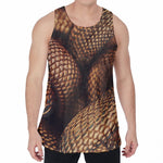 Bronze Snake Print Men's Velvet Tank Top