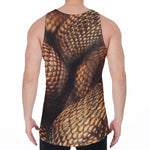Bronze Snake Print Men's Velvet Tank Top