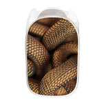 Bronze Snake Print Mesh Laundry Hamper