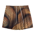 Bronze Snake Print Mesh Shorts