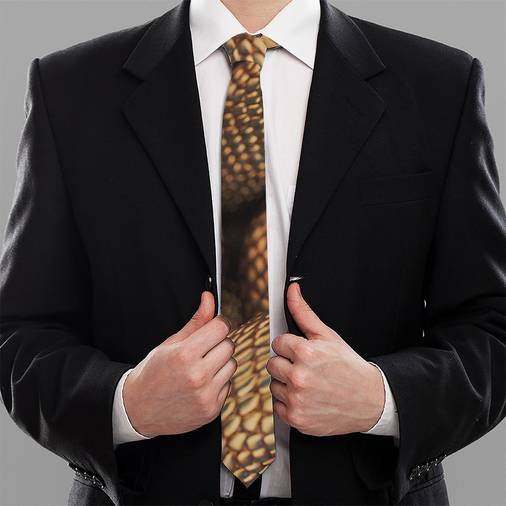 Bronze Snake Print Necktie