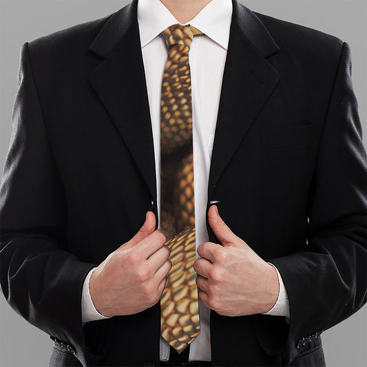 Bronze Snake Print Necktie