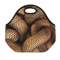 Bronze Snake Print Neoprene Lunch Bag