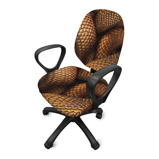 Bronze Snake Print Office Chair Cover