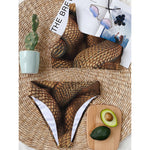 Bronze Snake Print One Shoulder Bikini Top