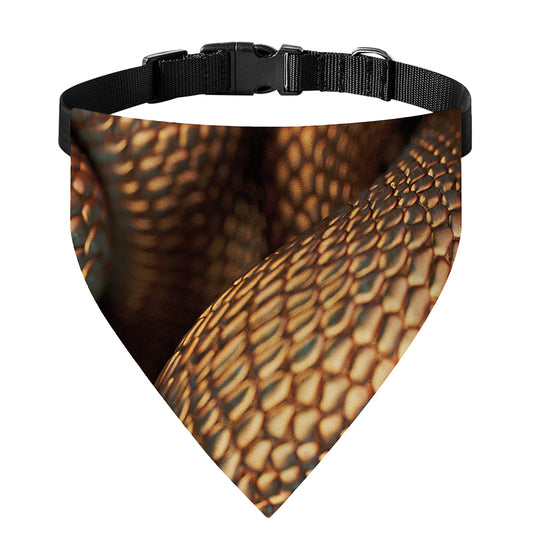 Bronze Snake Print Over The Collar Dog Bandana