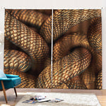 Bronze Snake Print Pencil Pleat Curtains