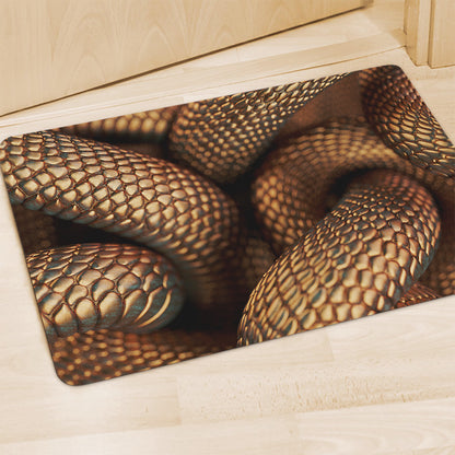 Bronze Snake Print Polyester Doormat