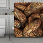 Bronze Snake Print Polyester Shower Curtain