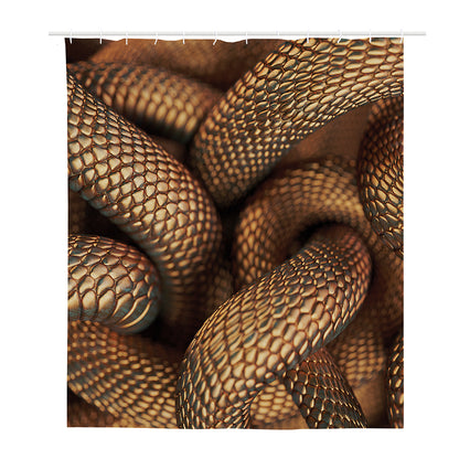 Bronze Snake Print Polyester Shower Curtain