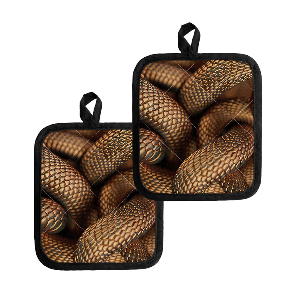 Bronze Snake Print Pot Holders
