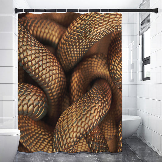 Bronze Snake Print Premium Shower Curtain