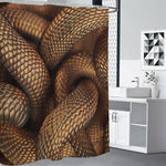 Bronze Snake Print Premium Shower Curtain