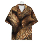 Bronze Snake Print Rayon Hawaiian Shirt