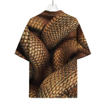 Bronze Snake Print Rayon Hawaiian Shirt