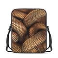 Bronze Snake Print Rectangular Crossbody Bag
