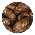 Bronze Snake Print Round Floor Mat