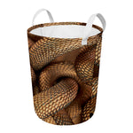 Bronze Snake Print Round Laundry Basket