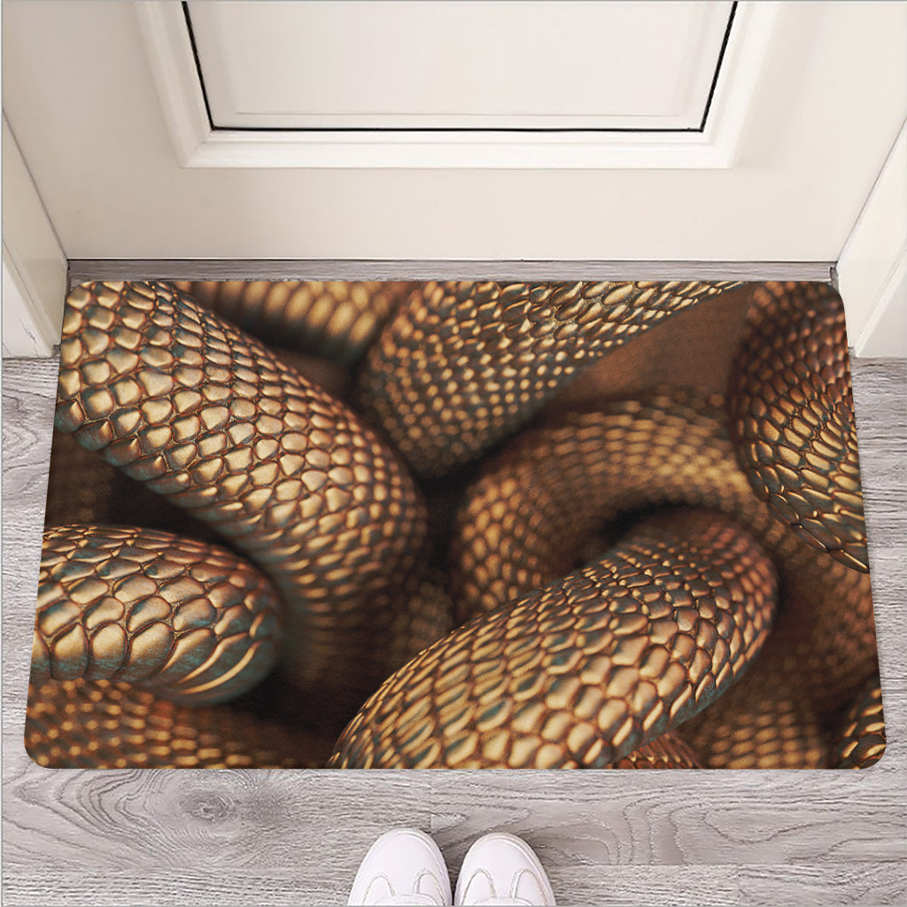 Bronze Snake Print Rubber Doormat