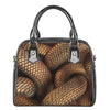 Bronze Snake Print Shoulder Handbag