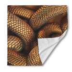 Bronze Snake Print Silk Bandana