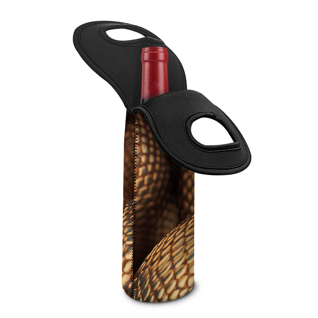 Bronze Snake Print Single Neoprene Wine Tote
