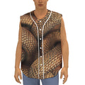 Bronze Snake Print Sleeveless Baseball Jersey