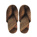Bronze Snake Print Slippers