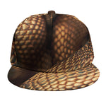 Bronze Snake Print Snapback Cap