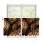 Bronze Snake Print Tier Curtains