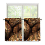 Bronze Snake Print Tier Curtains