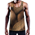 Bronze Snake Print Men's Workout Tank Top