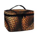 Bronze Snake Print Travel Makeup Bag