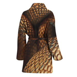 Bronze Snake Print Women's Bathrobe