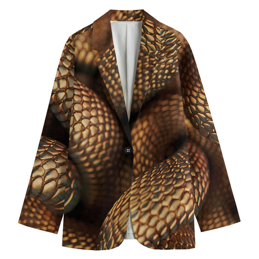 Bronze Snake Print Women's Blazer