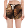 Bronze Snake Print Women's Split Running Shorts