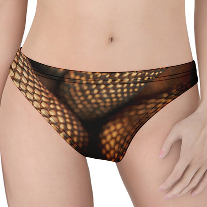 Bronze Snake Print Women's Thong