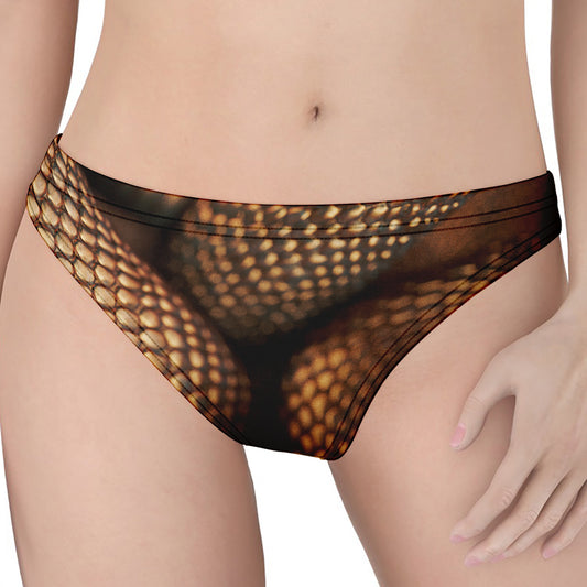 Bronze Snake Print Women's Thong