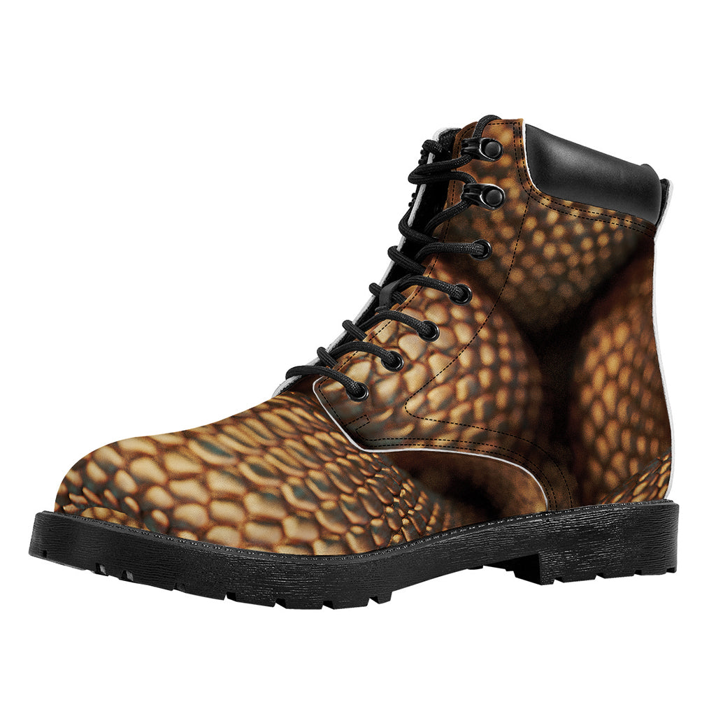Bronze Snake Print Work Boots