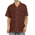 Brown Aboriginal Dot Pattern Print Aloha Shirt