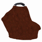 Brown Aboriginal Dot Pattern Print Baby Seat Cover