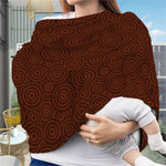 Brown Aboriginal Dot Pattern Print Baby Seat Cover