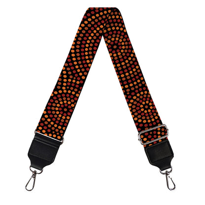 Brown Aboriginal Dot Pattern Print Bag Strap