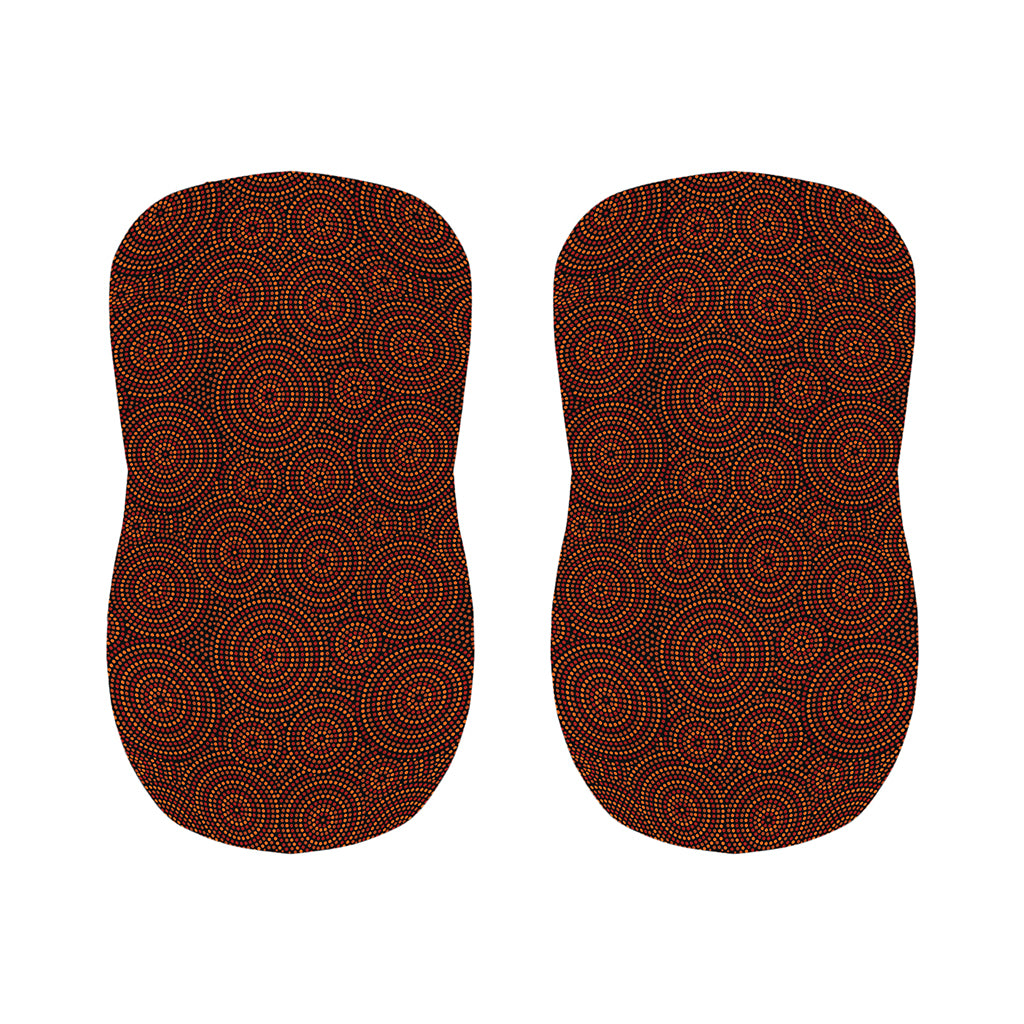 Brown Aboriginal Dot Pattern Print Bar Stool Covers