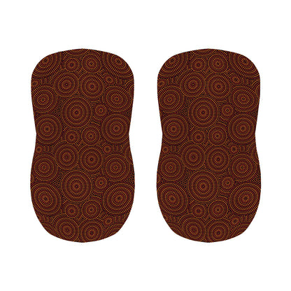 Brown Aboriginal Dot Pattern Print Bar Stool Covers