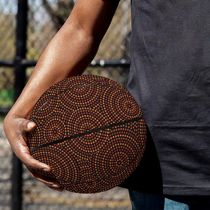 Brown Aboriginal Dot Pattern Print Basketball