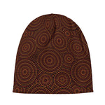 Brown Aboriginal Dot Pattern Print Beanie