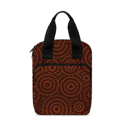 Brown Aboriginal Dot Pattern Print Bible Tote Bag