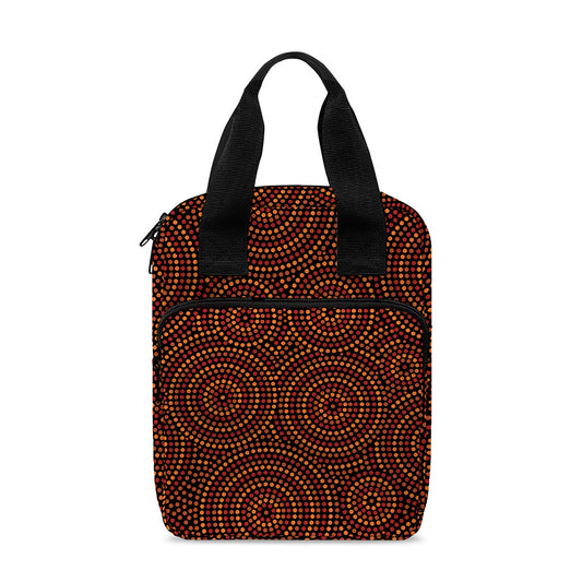 Brown Aboriginal Dot Pattern Print Bible Tote Bag