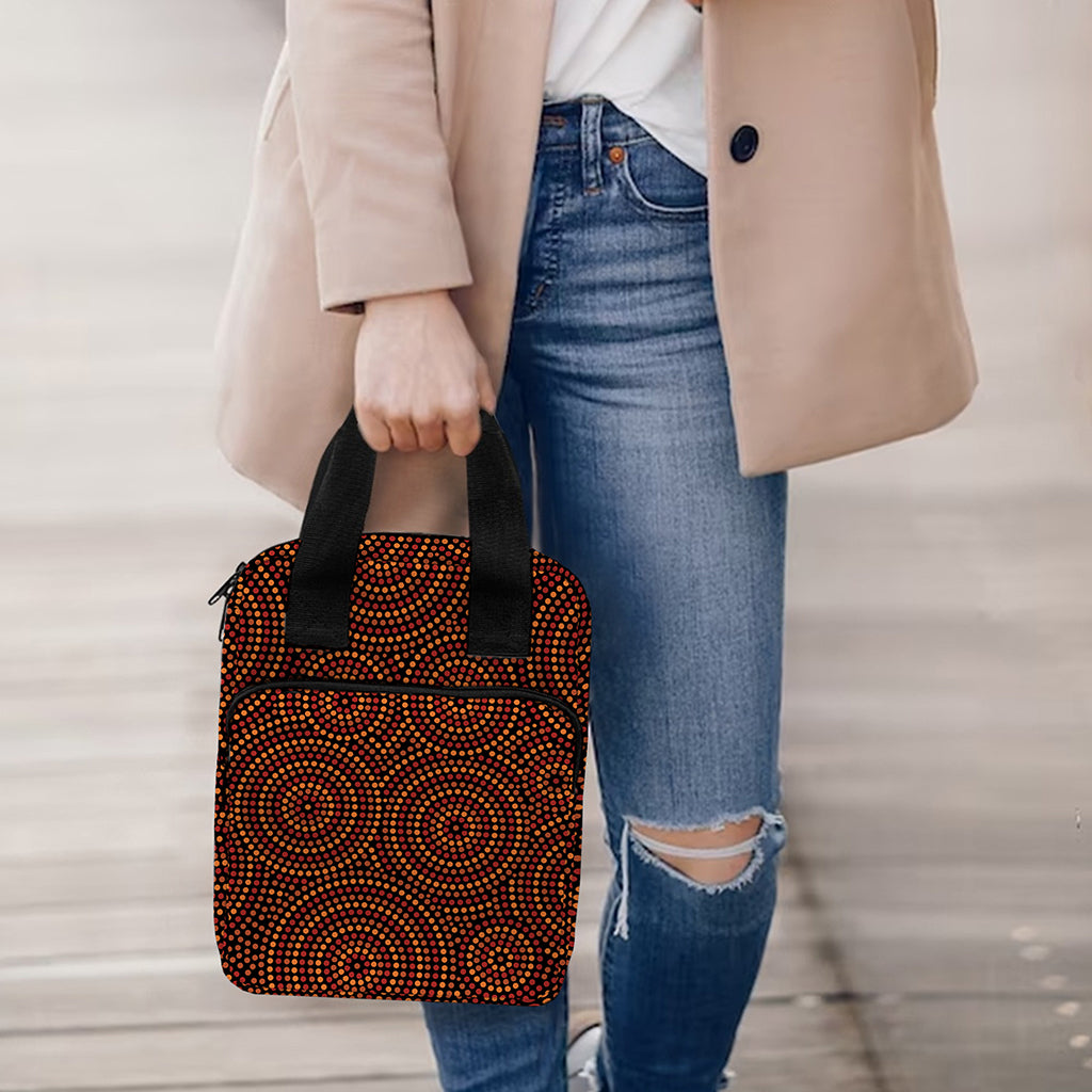 Brown Aboriginal Dot Pattern Print Bible Tote Bag